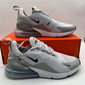 Nike Air Max 270 Womens 9 Gray White Mesh Athletic Running Sneakers AH6789-018